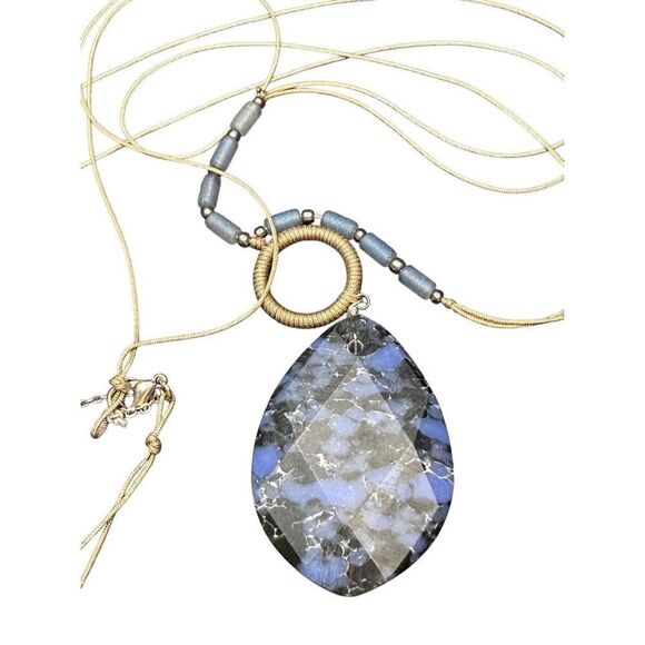 Nordstrom Blue Stone and Natural Twine Necklace - Picture 3 of 5